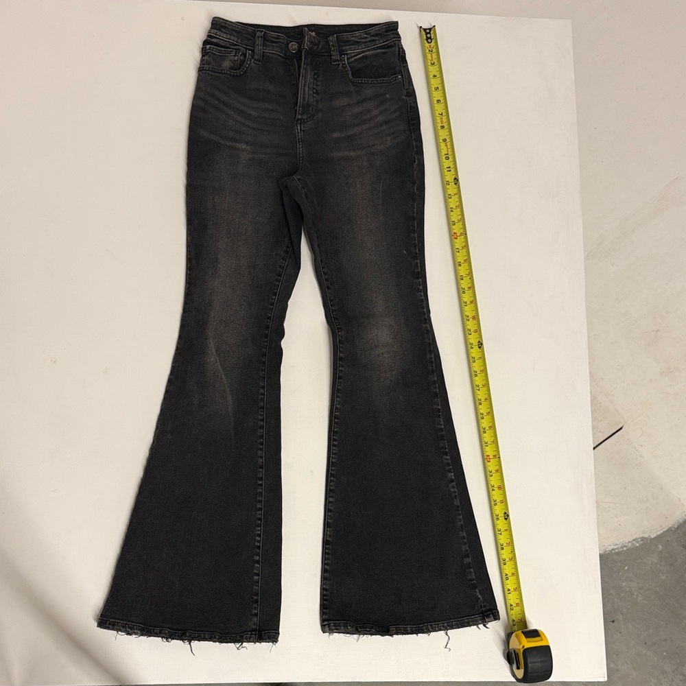 Lee Women's Black Flared faded Jeans